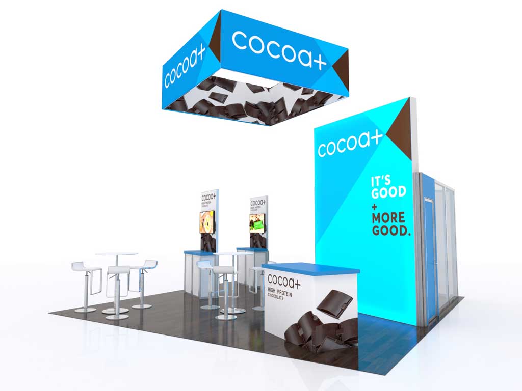 20x20 trade show booth cocoaplus concept