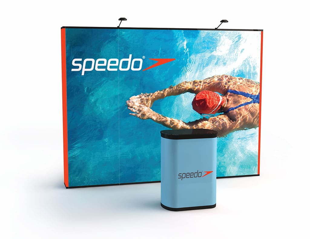 Portable modular exhibit speedo concept